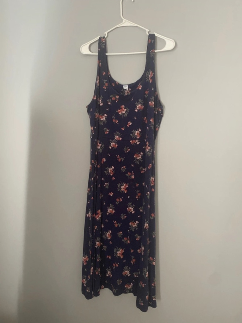 Old Navy Navy Floral Maxi Tank Dress Sz 2XL